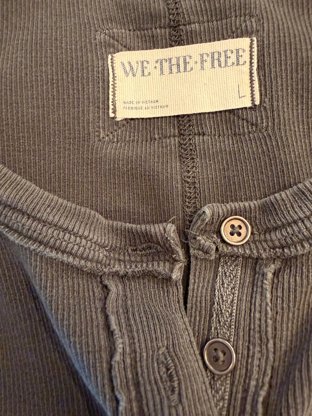 We The Free Free People Jamie Henley Black Gray Women L - Picture 5 of 6